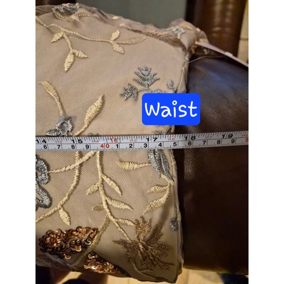 JS Collections Daphne Flutter Column Gown Mauve Sequin Floral Dress 12 NEW - Picture 3 of 16